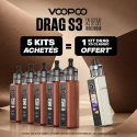 Pack Offre - Kit Pod Drag S3 avec PnP-X MTL - Voopoo 5+1 Drag X3 Classic