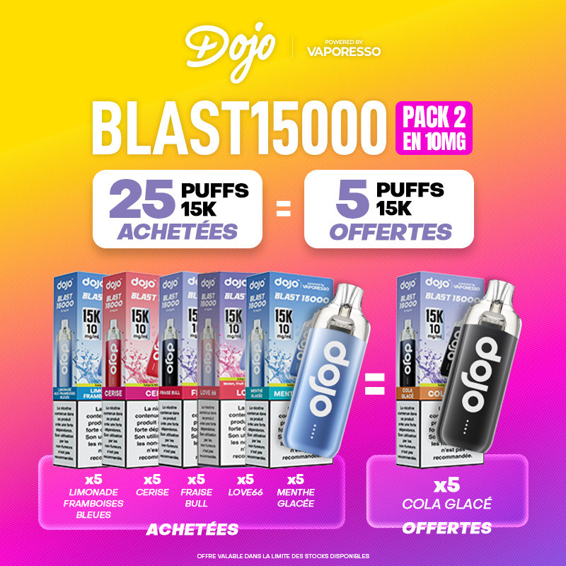 Pack Offre - Puff Dojo Blast 15K 10mg - Dojo by Vaporesso 25+5