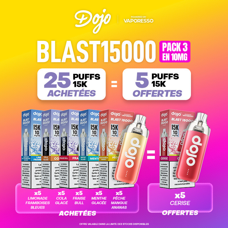Pack Offre - Puff Dojo Blast 15K 10mg - Dojo by Vaporesso 25+5