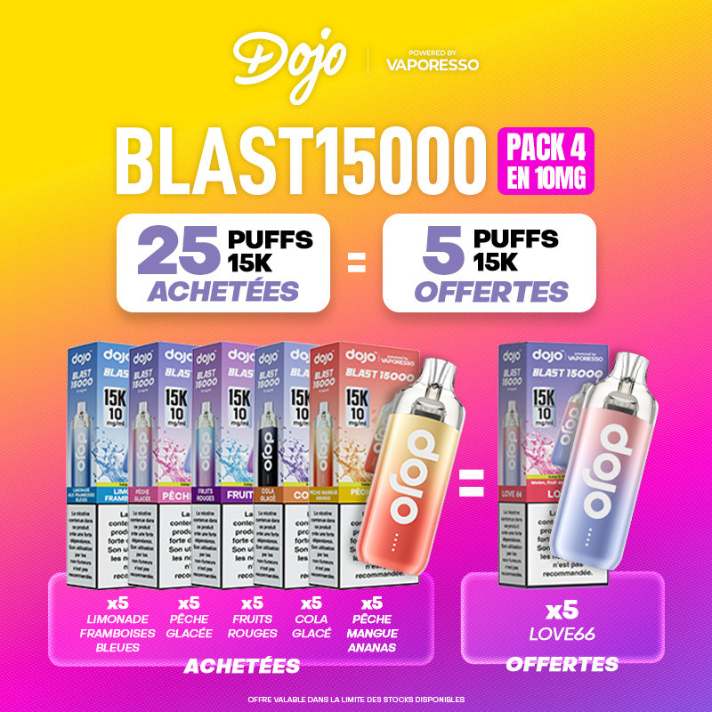 Pack Offre - Puff Dojo Blast 15K 10mg - Dojo by Vaporesso 25+5